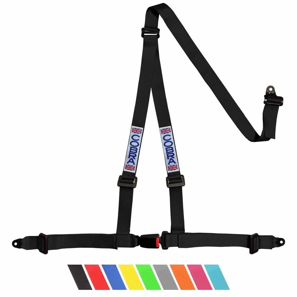 Cobra Bolt In 3 Point Road Harness - Black