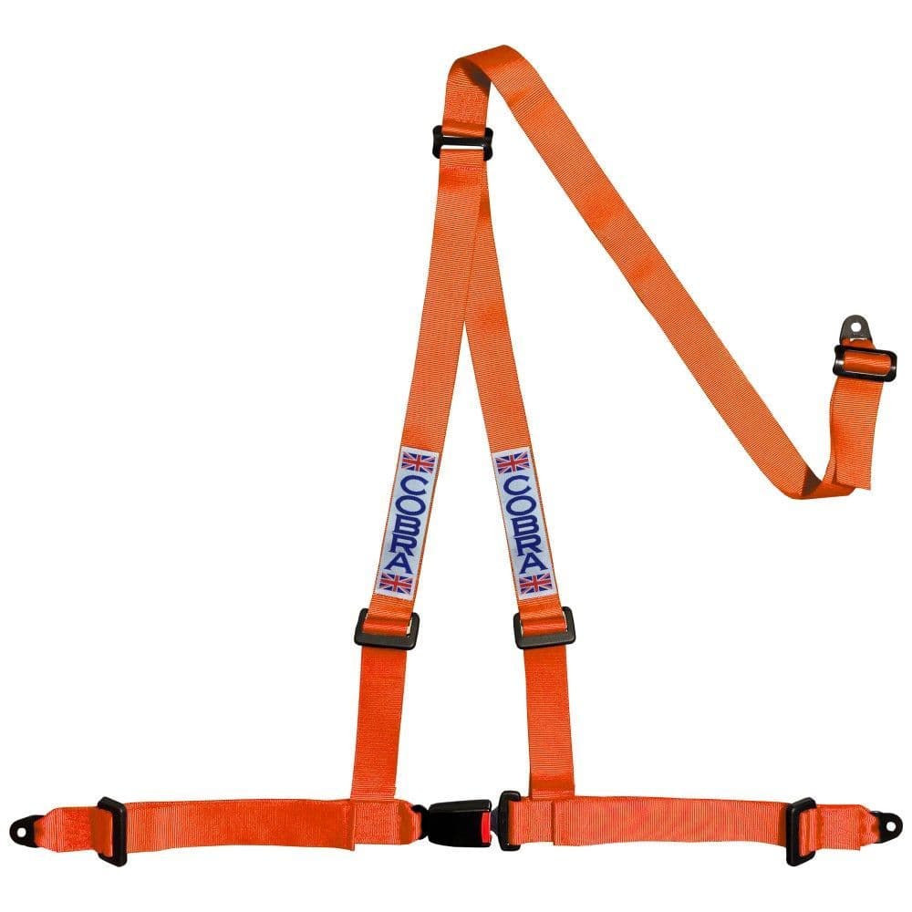 Cobra Bolt In 3 Point Road Harness - Orange