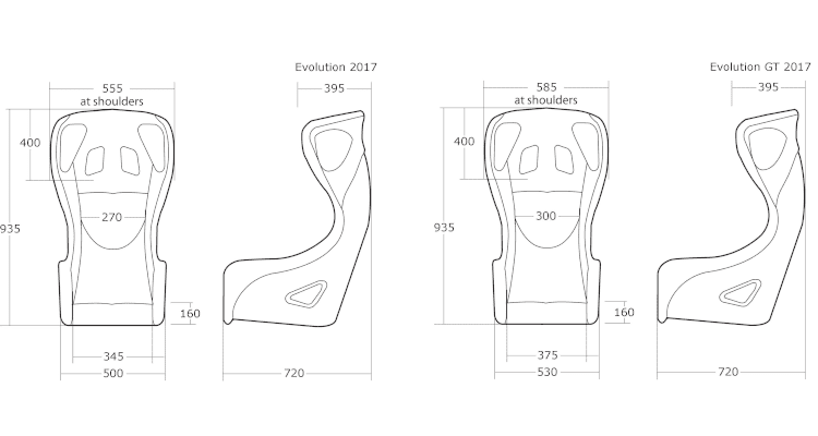Cobra Evolution Pro-fit Seat GT WIDTH BLACK - FIA Homologated